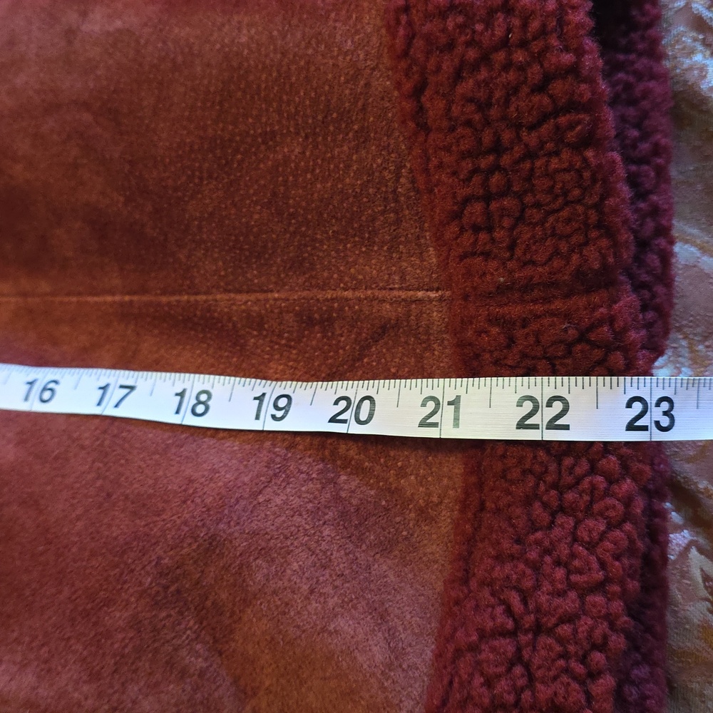 Source Unknown Deep Red Shearling Vest - image 8